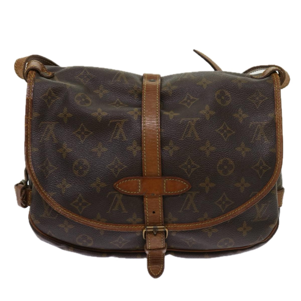 LOUIS VUITTON Monogram Saumur 30 Shoulder Bag M42256 LV yk10048