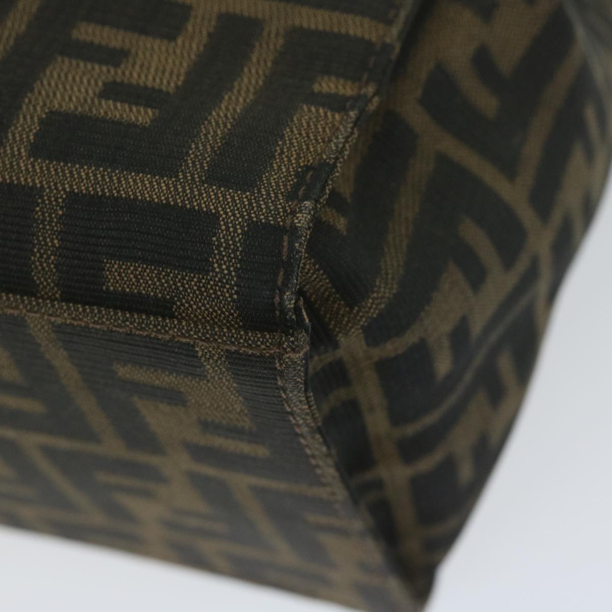 FENDI Zucca Canvas Tote Bag Black Brown yk10059