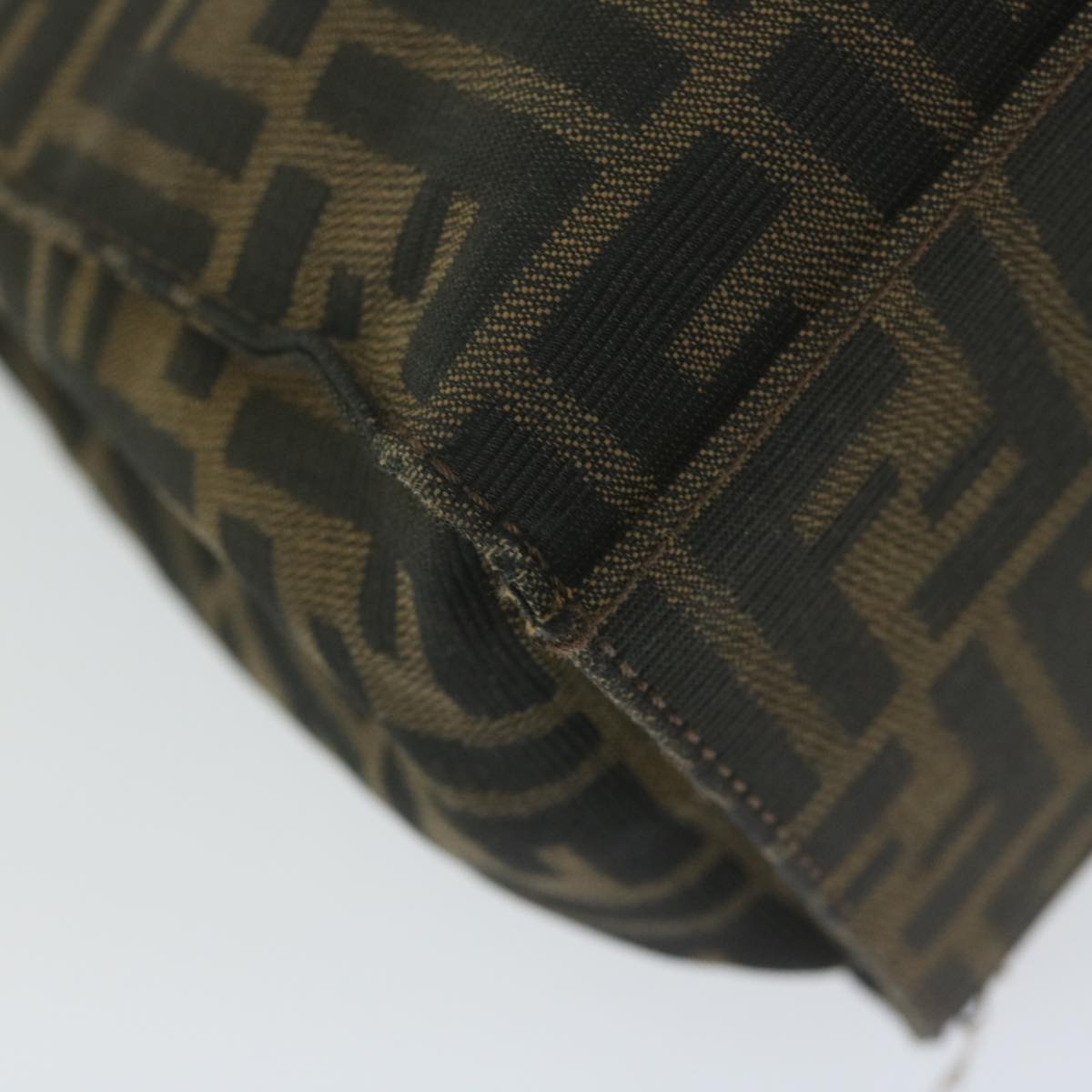 FENDI Zucca Canvas Tote Bag Black Brown yk10059