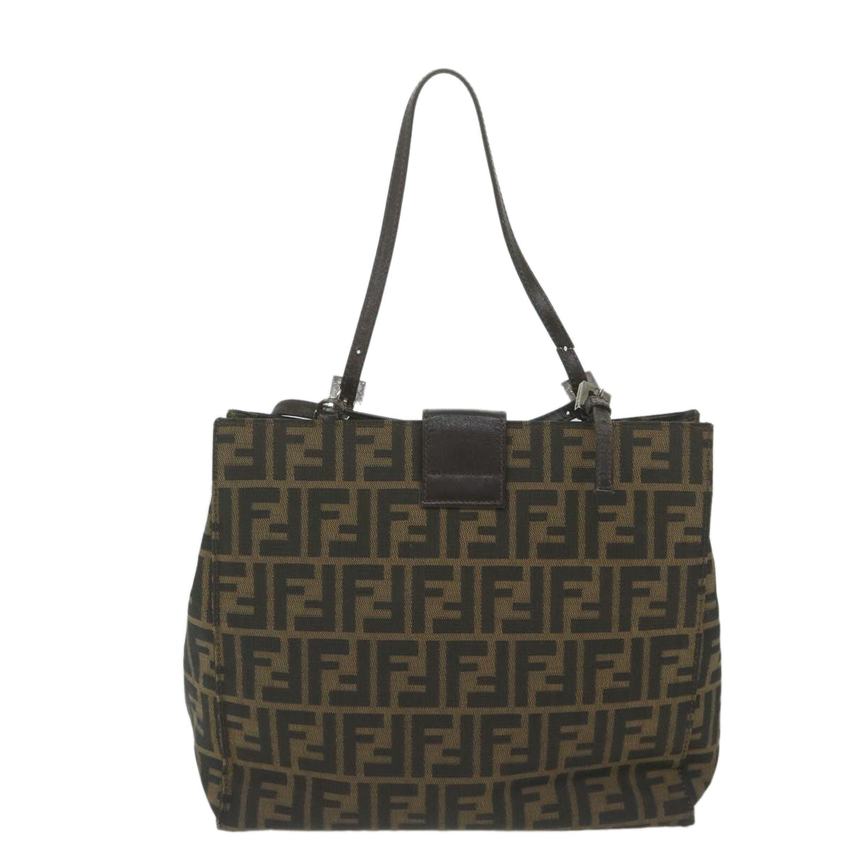 FENDI Zucca Canvas Tote Bag Black Brown yk10059