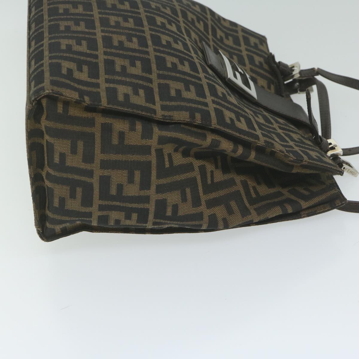 FENDI Zucca Canvas Tote Bag Black Brown yk10059