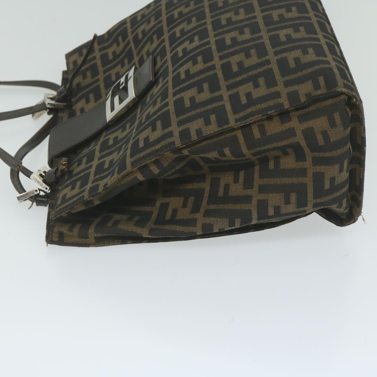 FENDI Zucca Canvas Tote Bag Black Brown yk10059