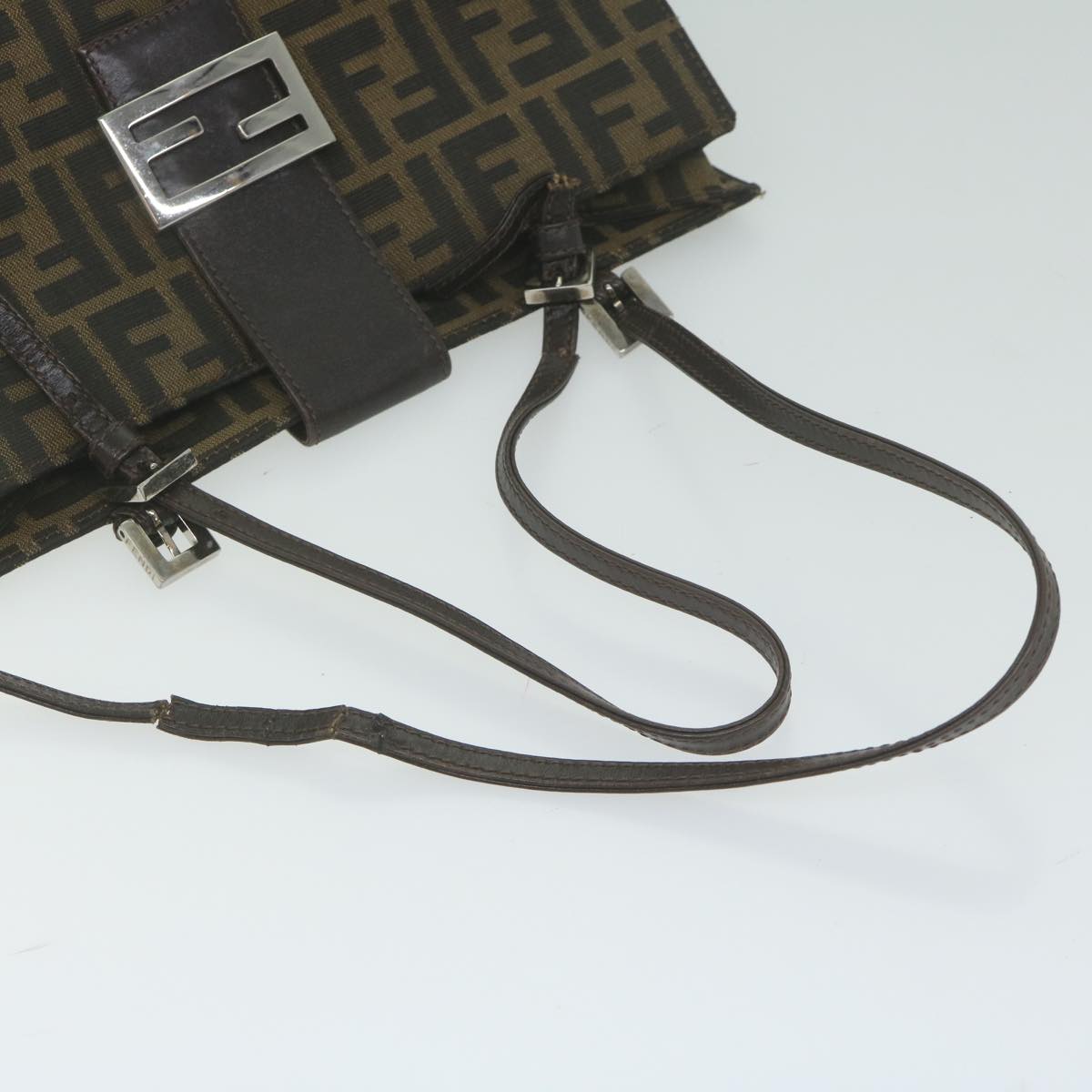 FENDI Zucca Canvas Tote Bag Black Brown yk10059