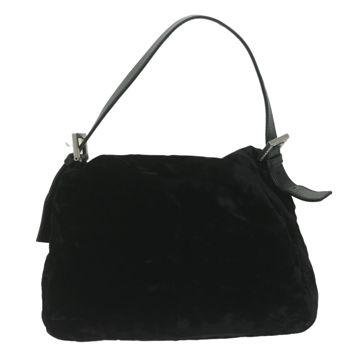 FENDI Mamma Baguette Shoulder Bag Velor Black yk10069