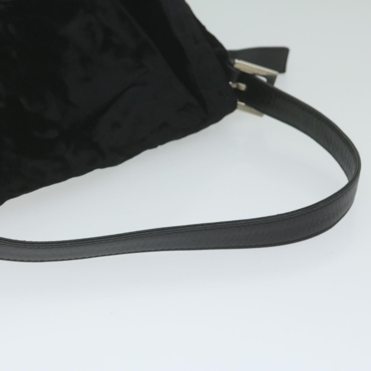 FENDI Mamma Baguette Shoulder Bag Velor Black yk10069