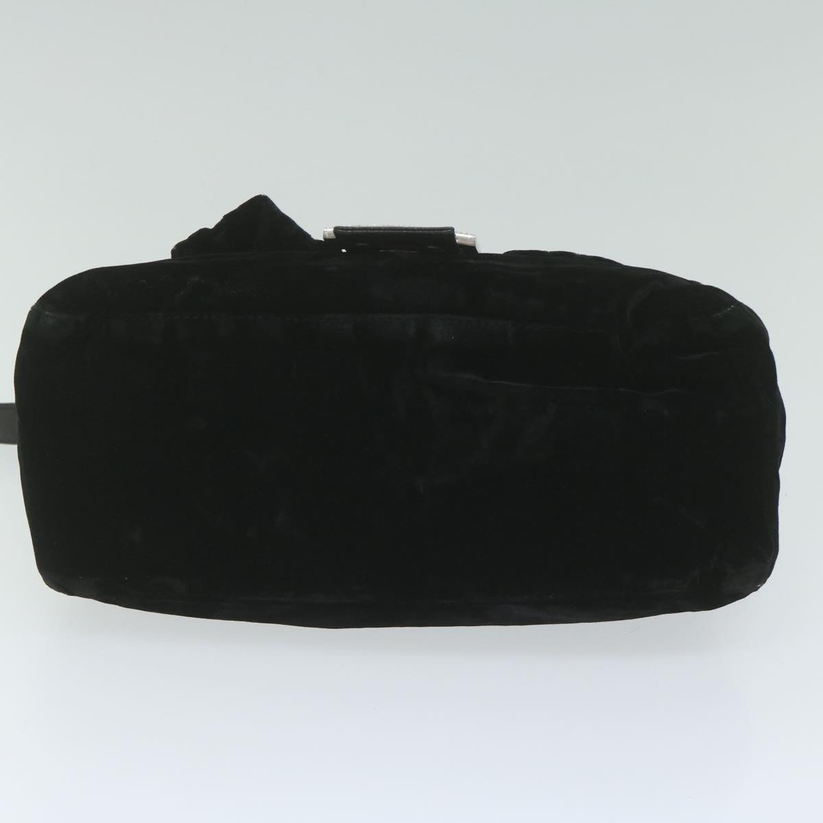 FENDI Mamma Baguette Shoulder Bag Velor Black yk10069