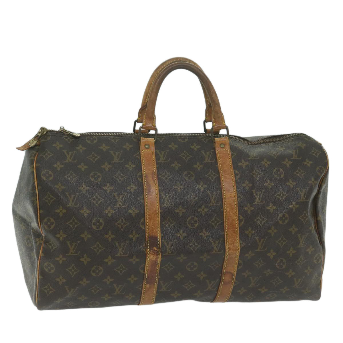 LOUIS VUITTON Monogram Keepall 50 Boston Bag M41426 LV yk10159