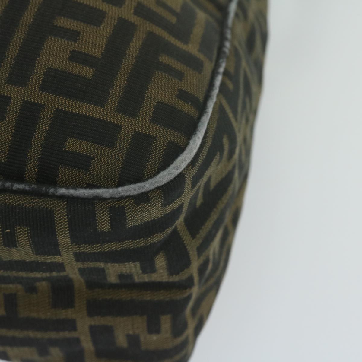 FENDI Zucca Canvas Shoulder Bag Brown Black yk10162