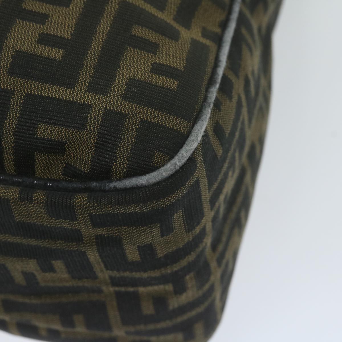 FENDI Zucca Canvas Shoulder Bag Brown Black yk10162