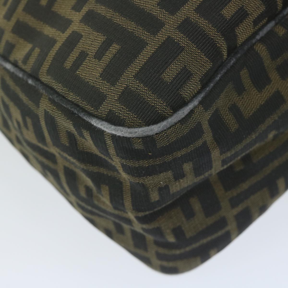 FENDI Zucca Canvas Shoulder Bag Brown Black yk10162