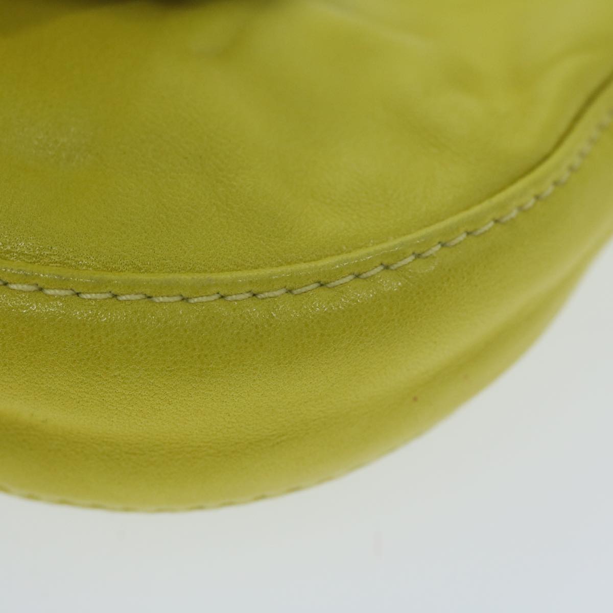 FENDI Mini Croissant Hand Bag Leather Yellow yk10174A