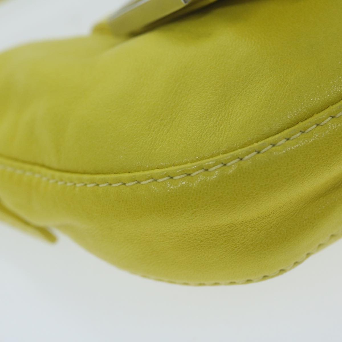 FENDI Mini Croissant Hand Bag Leather Yellow yk10174A