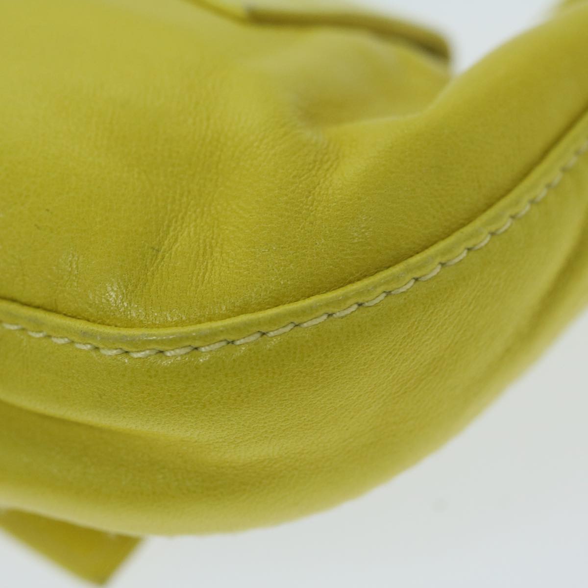 FENDI Mini Croissant Hand Bag Leather Yellow yk10174A