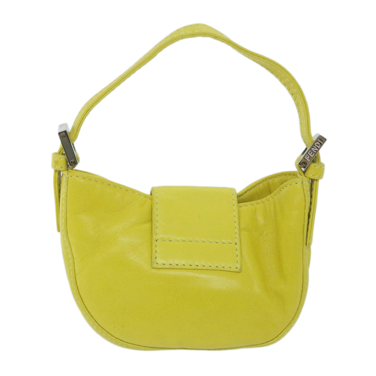 FENDI Mini Croissant Hand Bag Leather Yellow yk10174A
