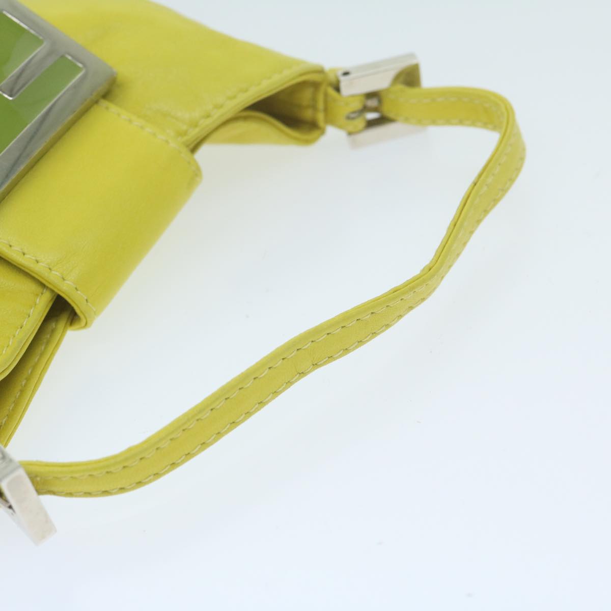 FENDI Mini Croissant Hand Bag Leather Yellow yk10174A