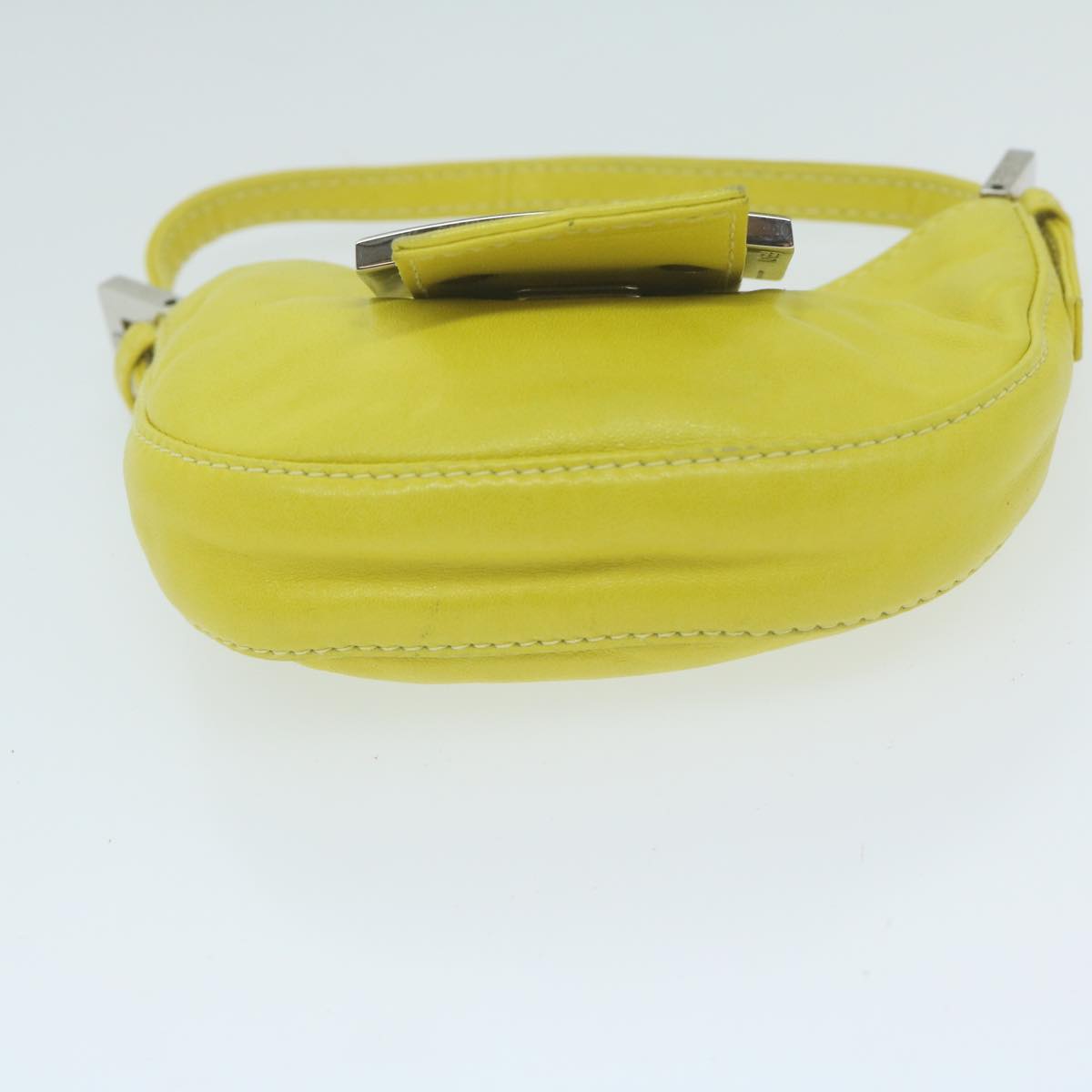 FENDI Mini Croissant Hand Bag Leather Yellow yk10174A