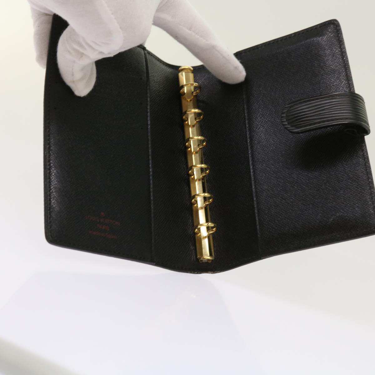 LOUIS VUITTON Epi Agenda PM Day Planner Cover Black R20052 LV yk10210