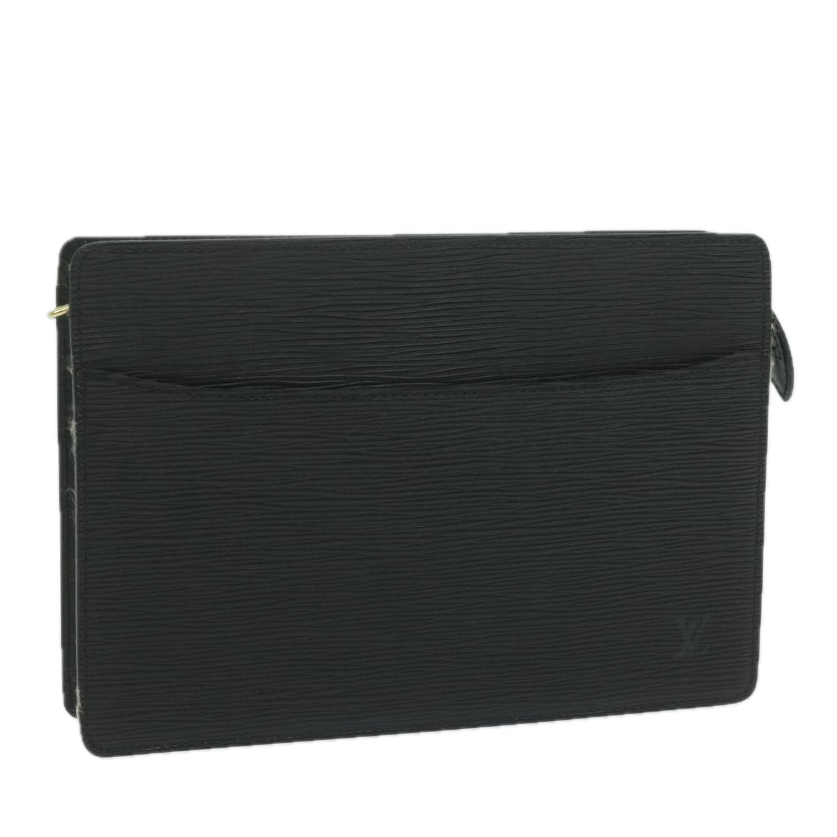 LOUIS VUITTON Epi Pochette Homme Clutch Bag Black M52522 LV yk10212