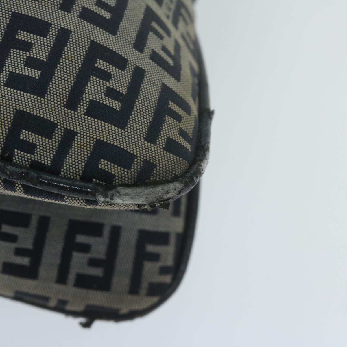 FENDI Zucchino Canvas Mamma Baguette Shoulder Bag Navy yk10215