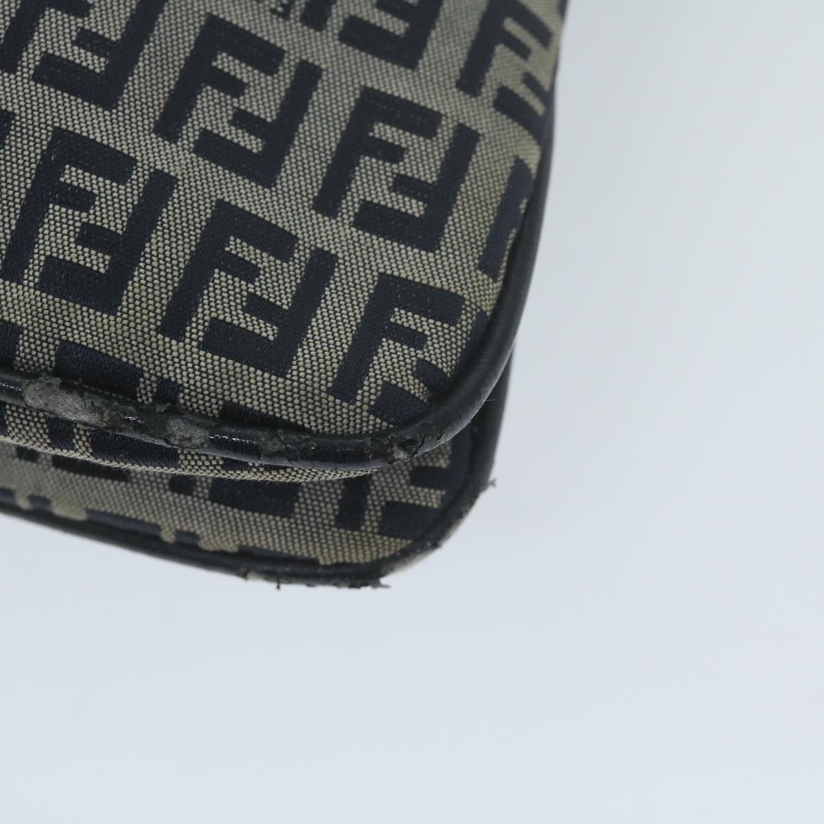 FENDI Zucchino Canvas Mamma Baguette Shoulder Bag Navy yk10215