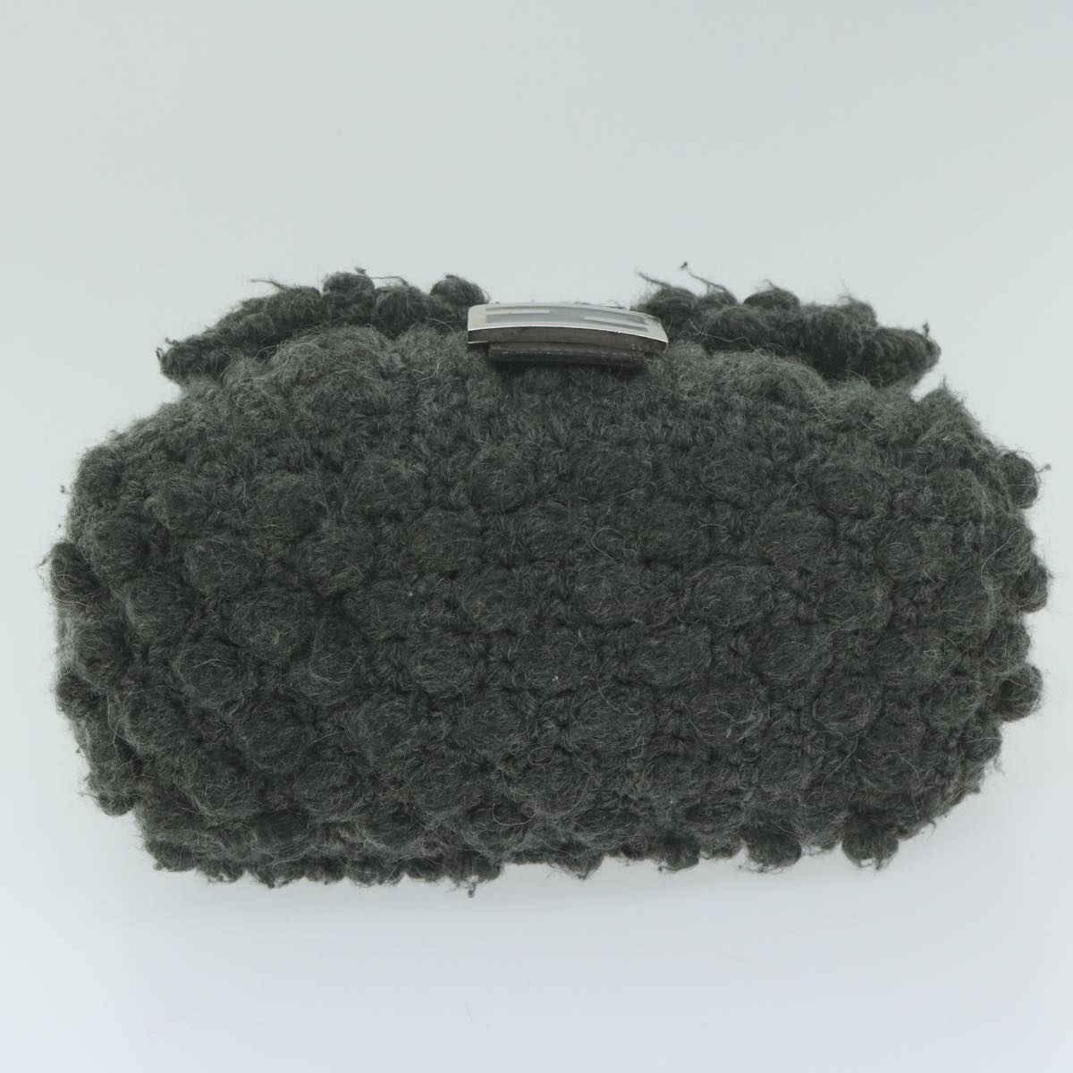 FENDI Mamma Baguette Shoulder Bag Wool Gray yk10246