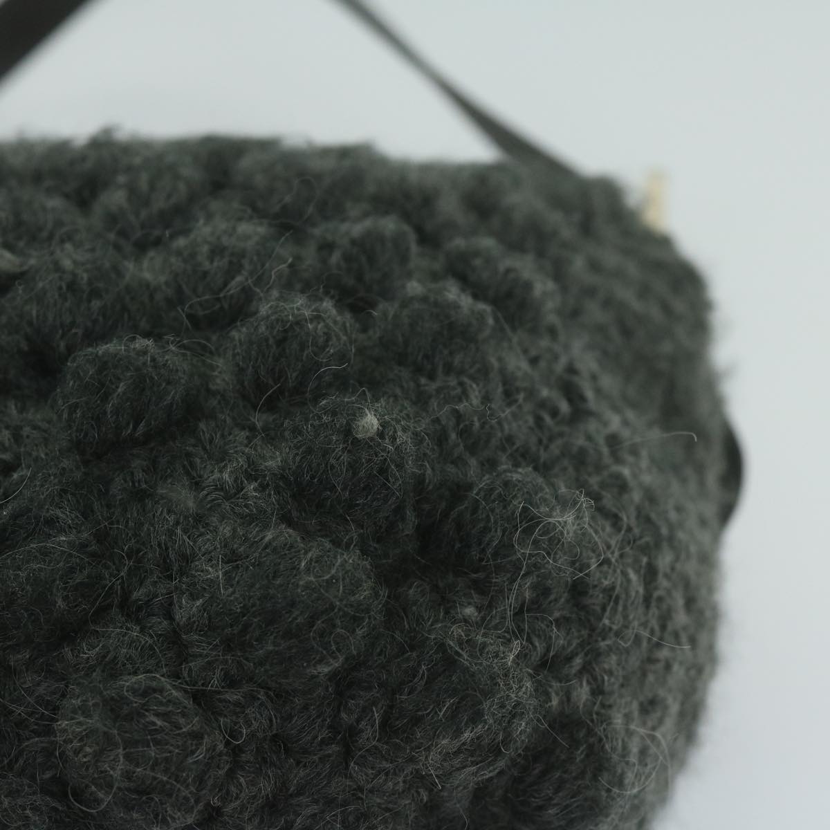 FENDI Mamma Baguette Shoulder Bag Wool Gray yk10246