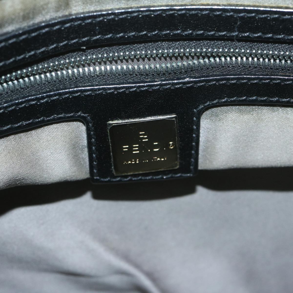 FENDI Mamma Baguette Shoulder Bag Wool Gray yk10246