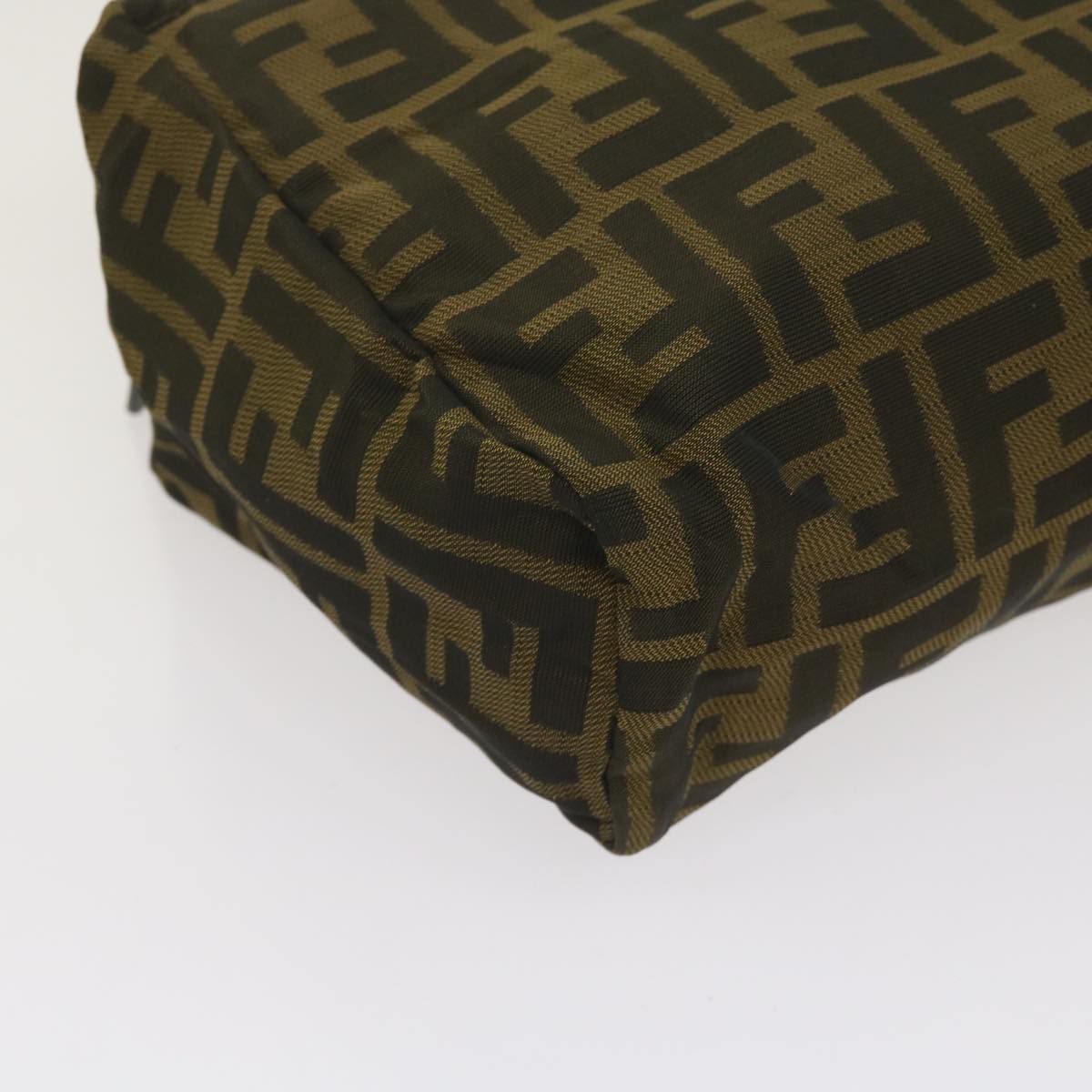 FENDI Zucca Canvas Hand Bag Nylon Brown yk10269