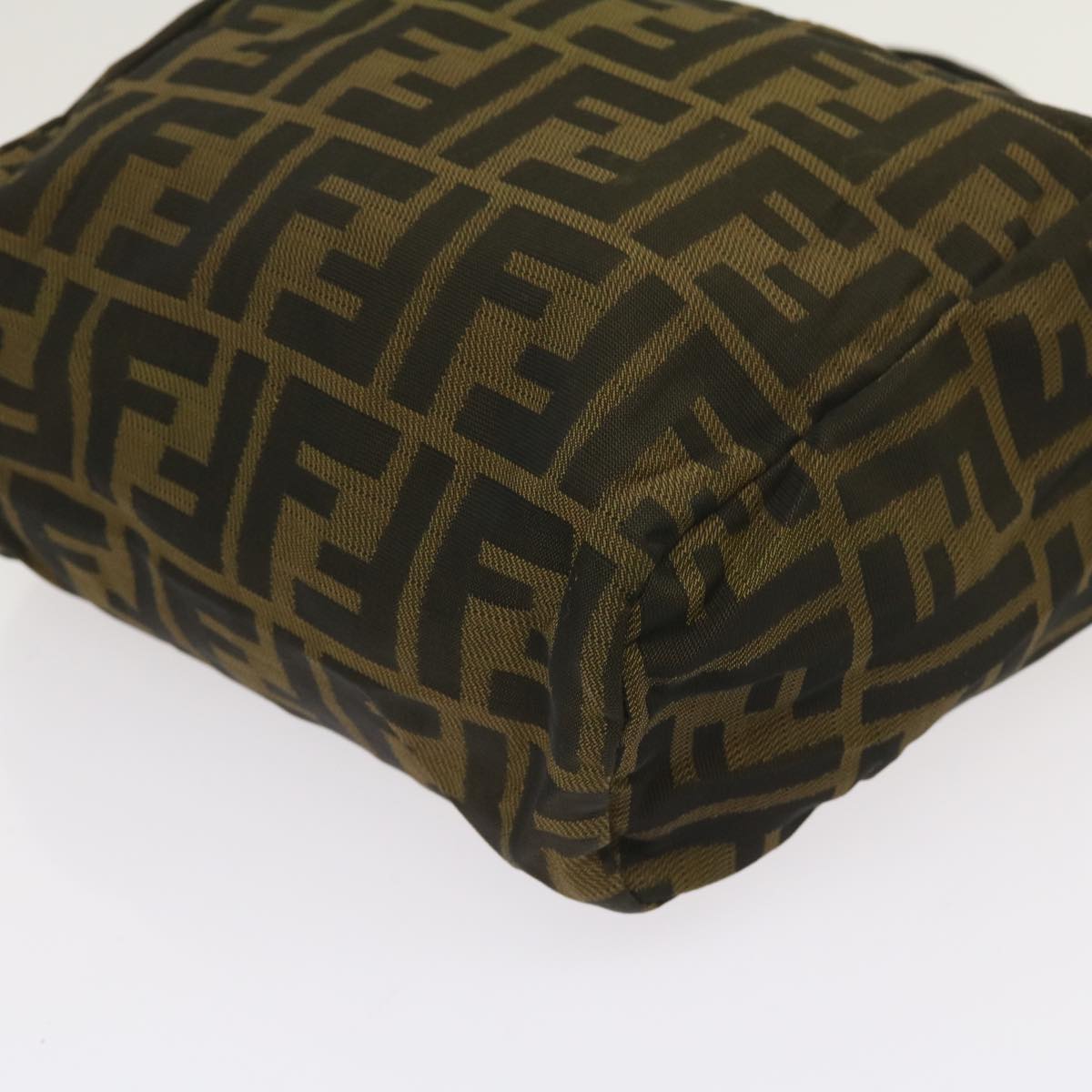 FENDI Zucca Canvas Hand Bag Nylon Brown yk10269
