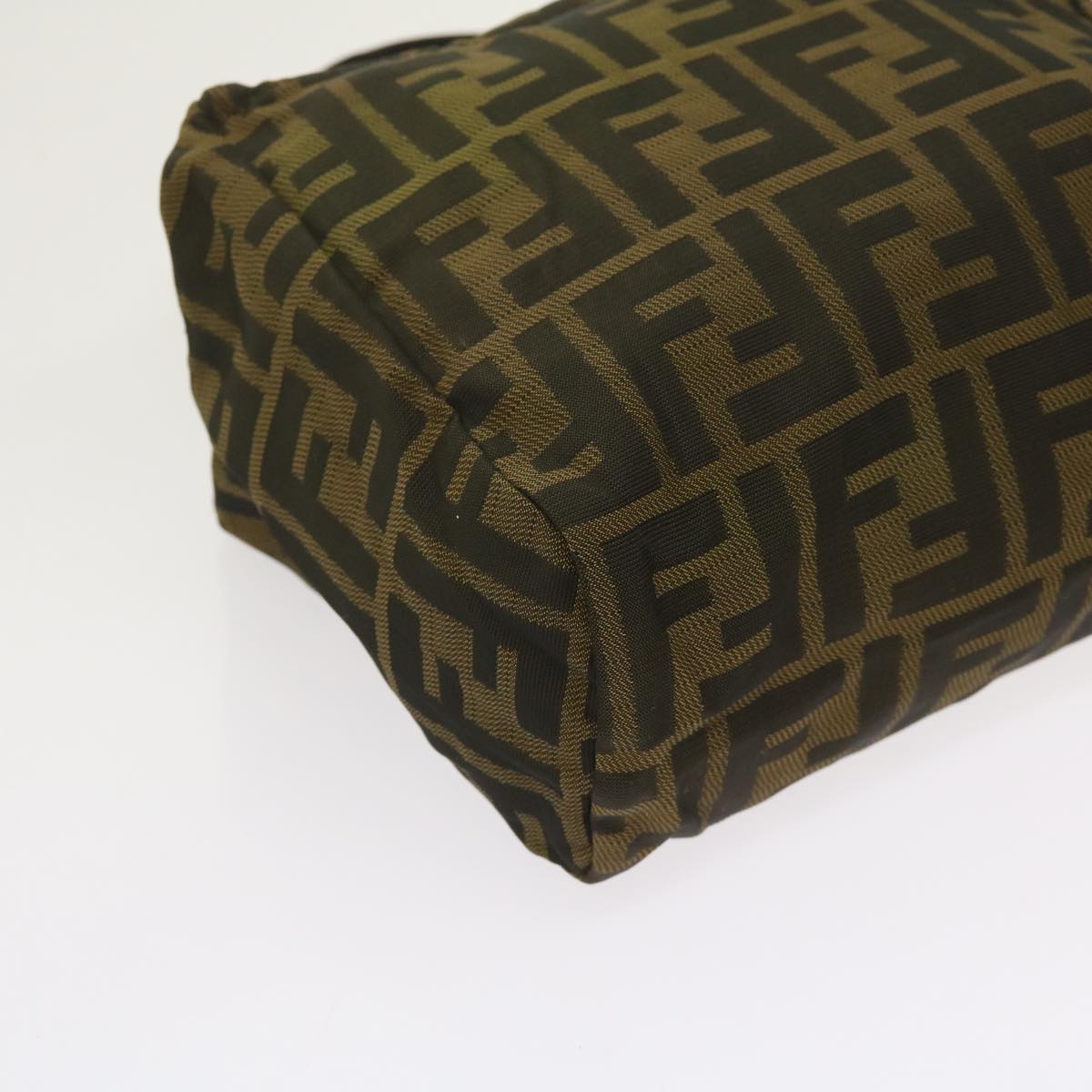FENDI Zucca Canvas Hand Bag Nylon Brown yk10269
