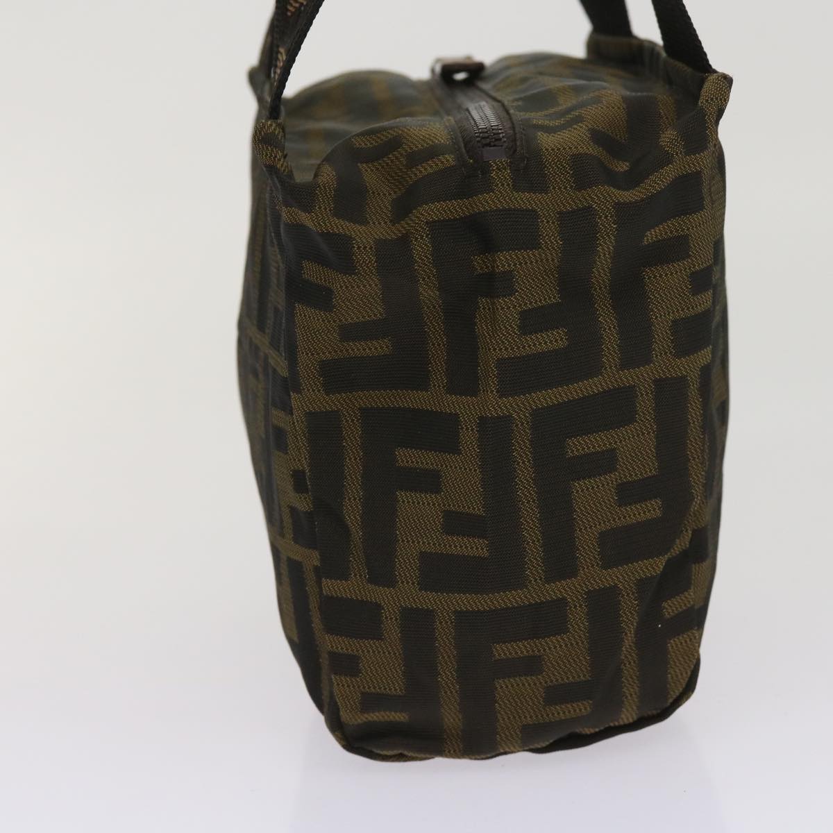 FENDI Zucca Canvas Hand Bag Nylon Brown yk10269