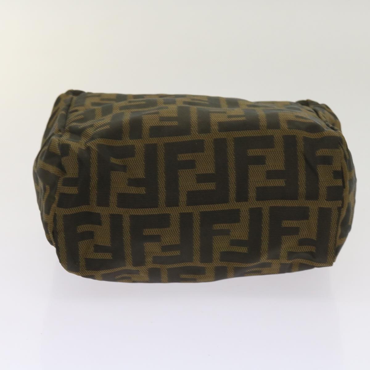 FENDI Zucca Canvas Hand Bag Nylon Brown yk10269