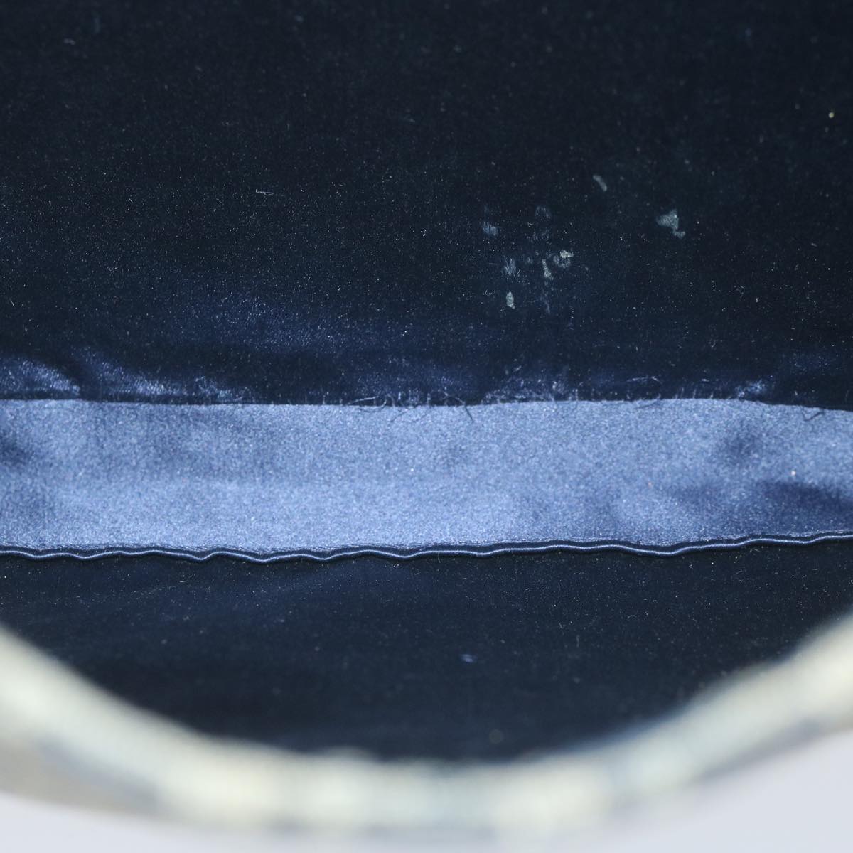 FENDI Zucchino Canvas Mamma Baguette Shoulder Bag Navy yk10314