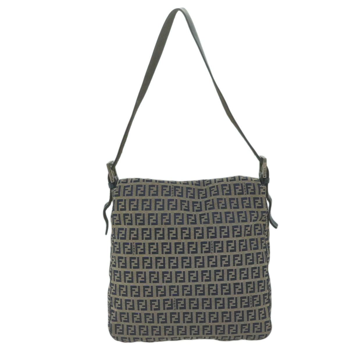 FENDI Zucchino Canvas Mamma Baguette Shoulder Bag Navy yk10314