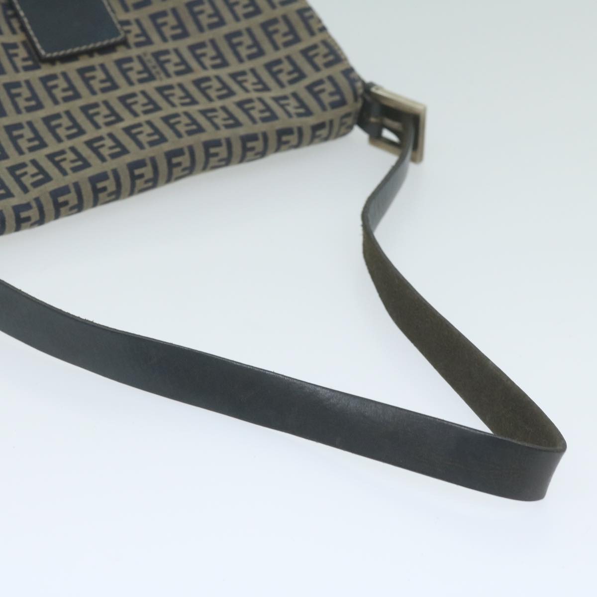 FENDI Zucchino Canvas Mamma Baguette Shoulder Bag Navy yk10314