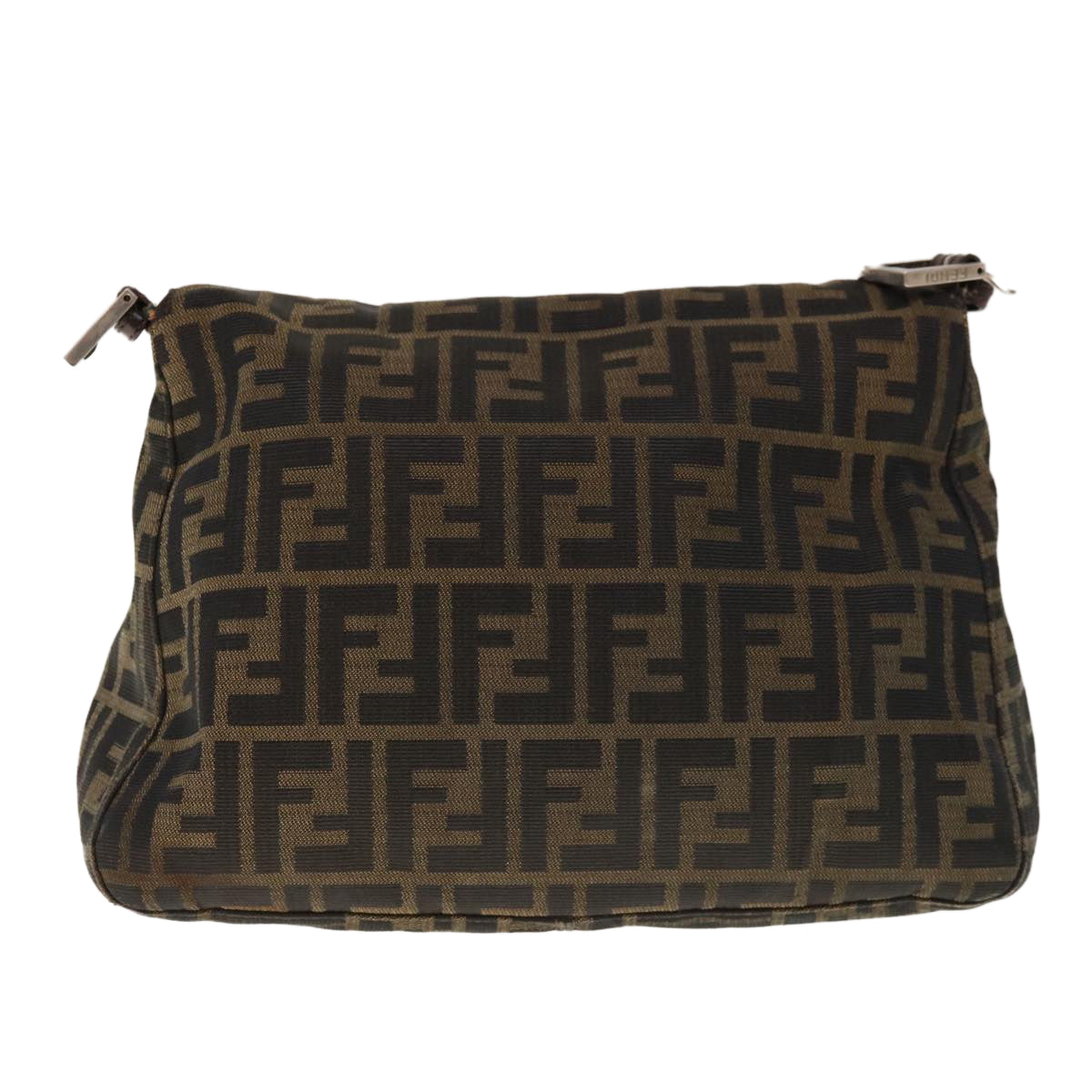 FENDI Zucca Canvas Mamma Baguette Shoulder Bag Brown Black yk10323
