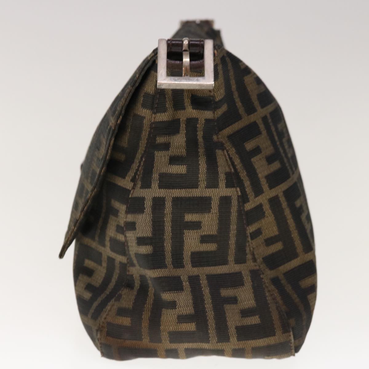 FENDI Zucca Canvas Mamma Baguette Shoulder Bag Brown Black yk10323