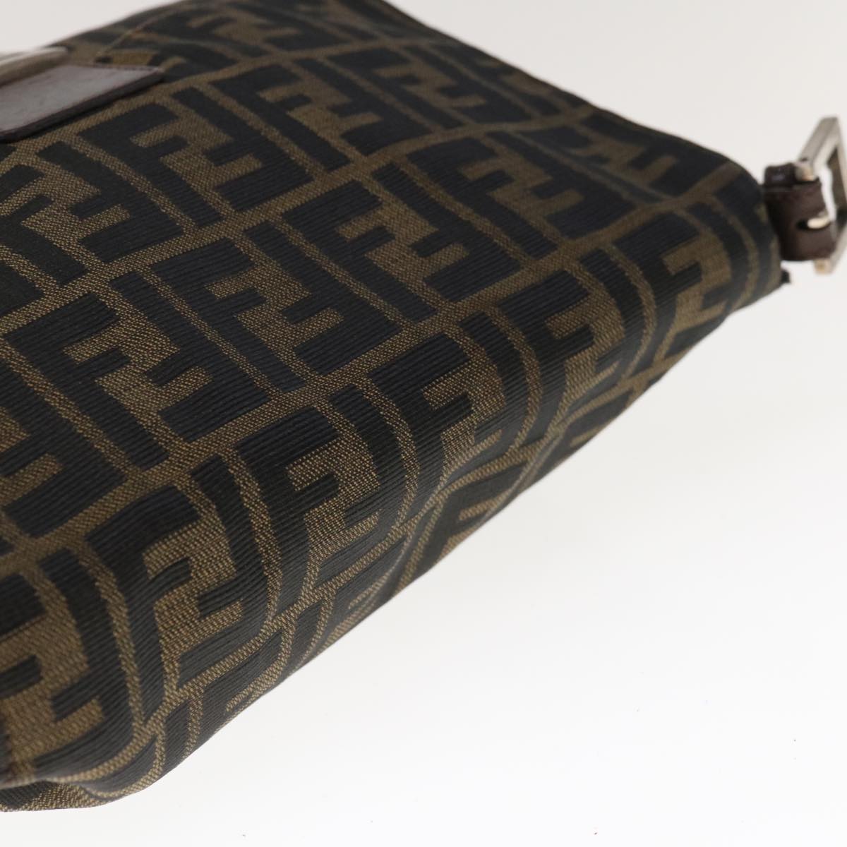 FENDI Zucca Canvas Mamma Baguette Shoulder Bag Brown Black yk10323