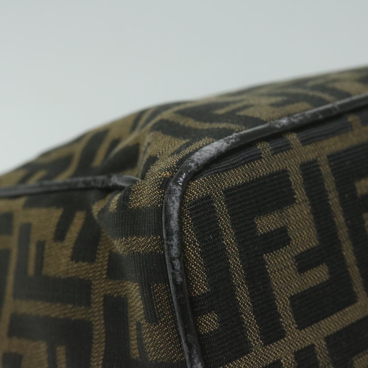 FENDI Zucca Canvas Hand Bag Brown yk10325