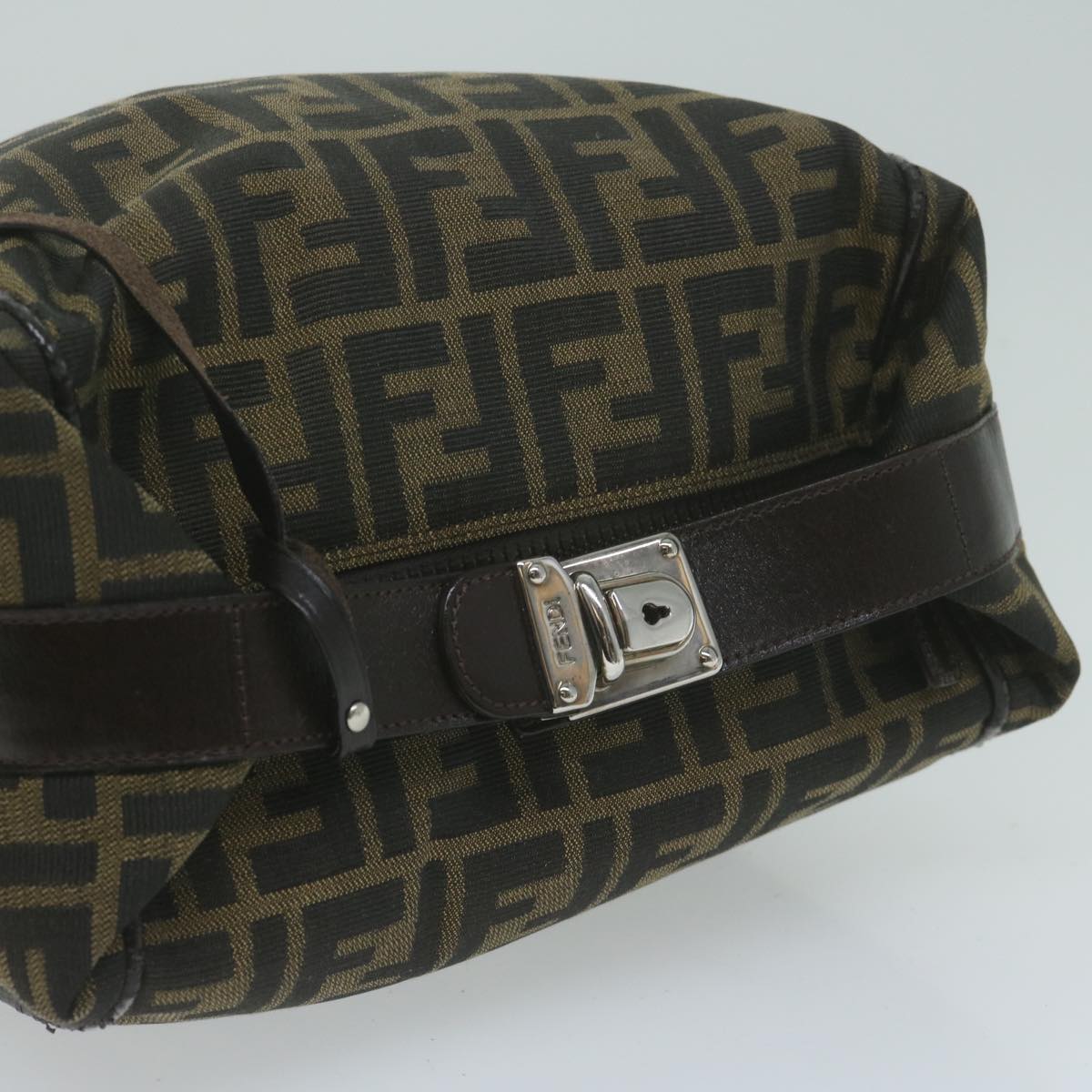 FENDI Zucca Canvas Hand Bag Brown yk10325