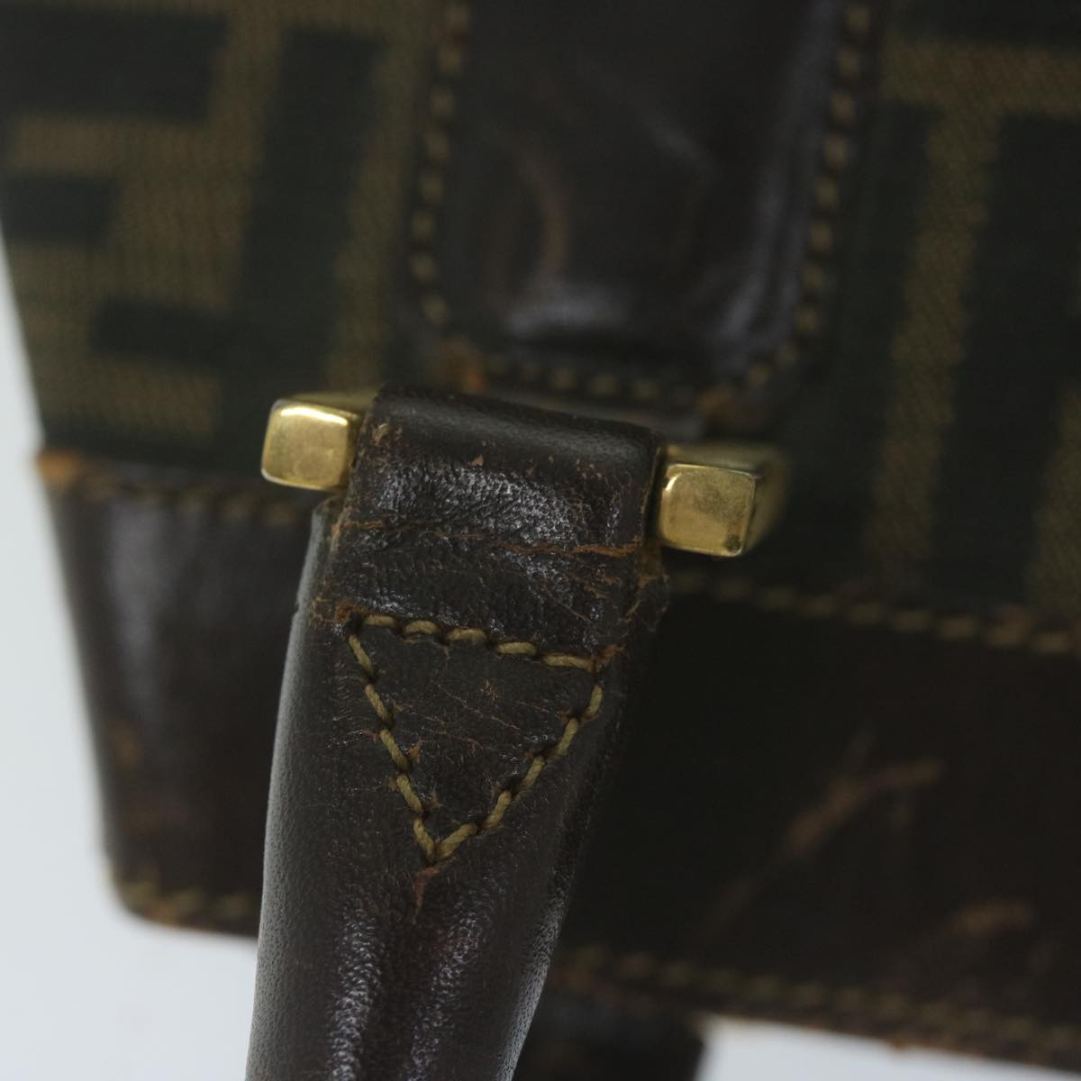 FENDI Zucca Canvas Hand Bag Black Brown yk10338