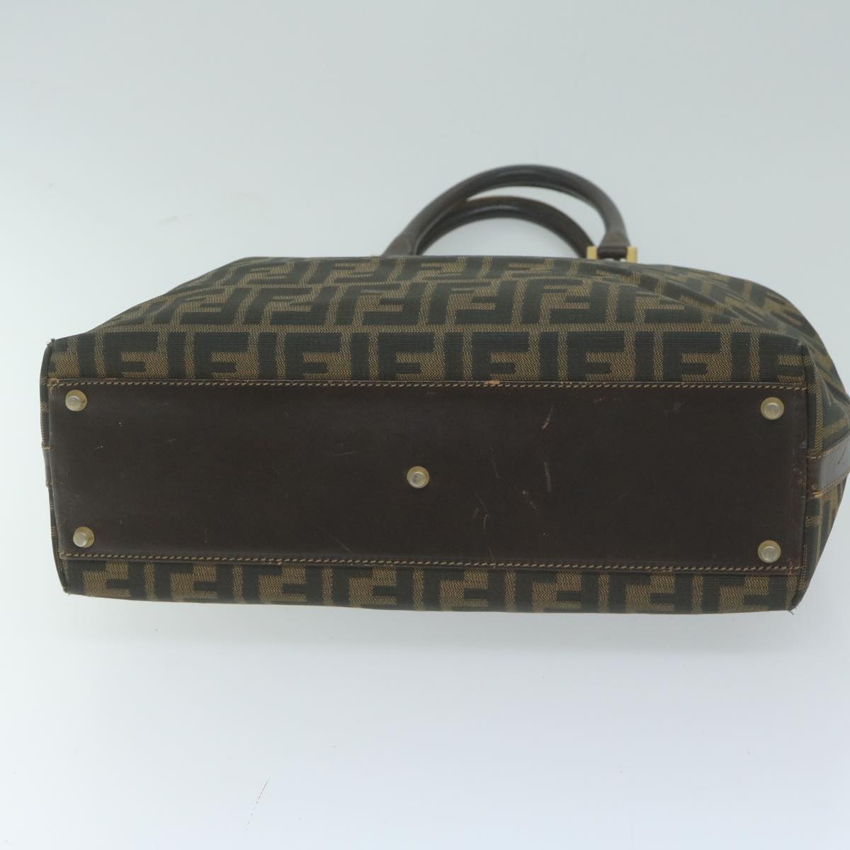 FENDI Zucca Canvas Hand Bag Black Brown yk10338