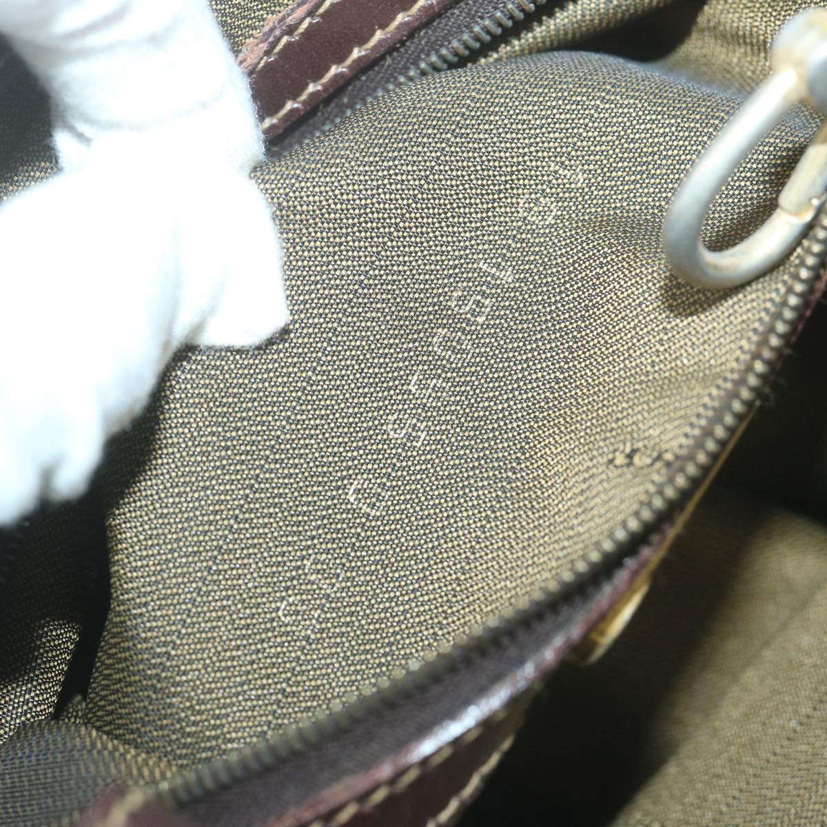 FENDI Zucca Canvas Hand Bag Black Brown yk10338