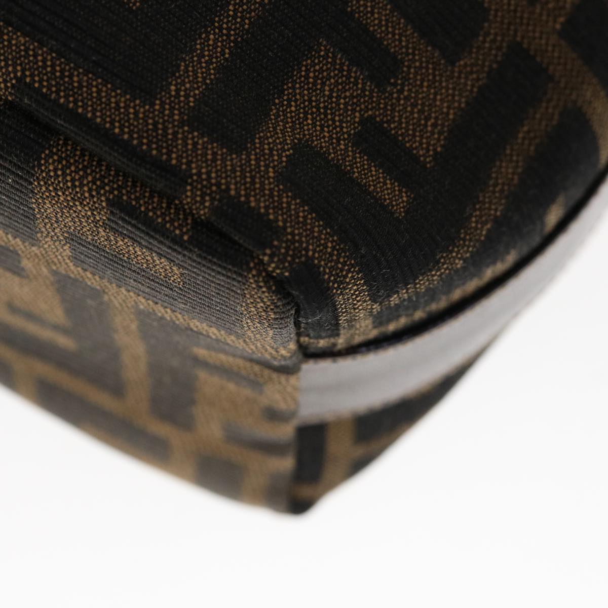 FENDI Zucca Canvas Hand Pouch Brown Black yk10361