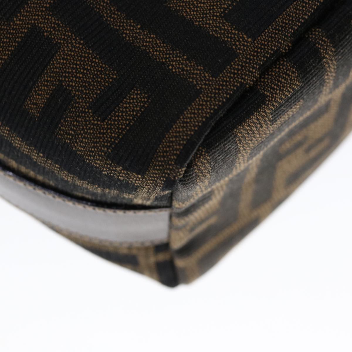 FENDI Zucca Canvas Hand Pouch Brown Black yk10361