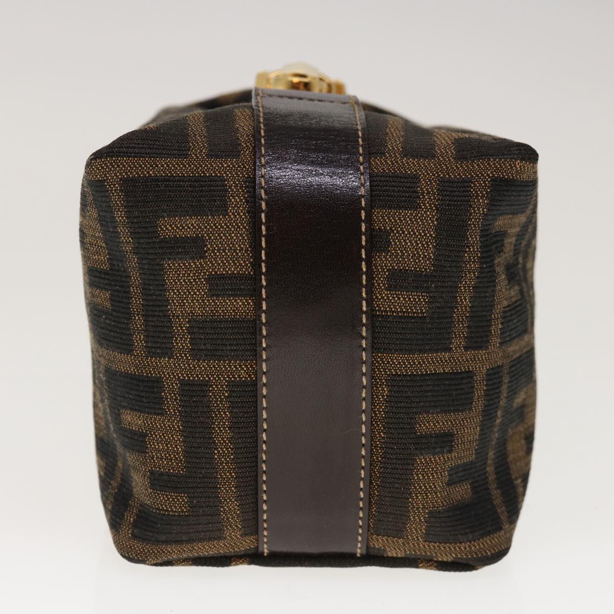 FENDI Zucca Canvas Hand Pouch Brown Black yk10361