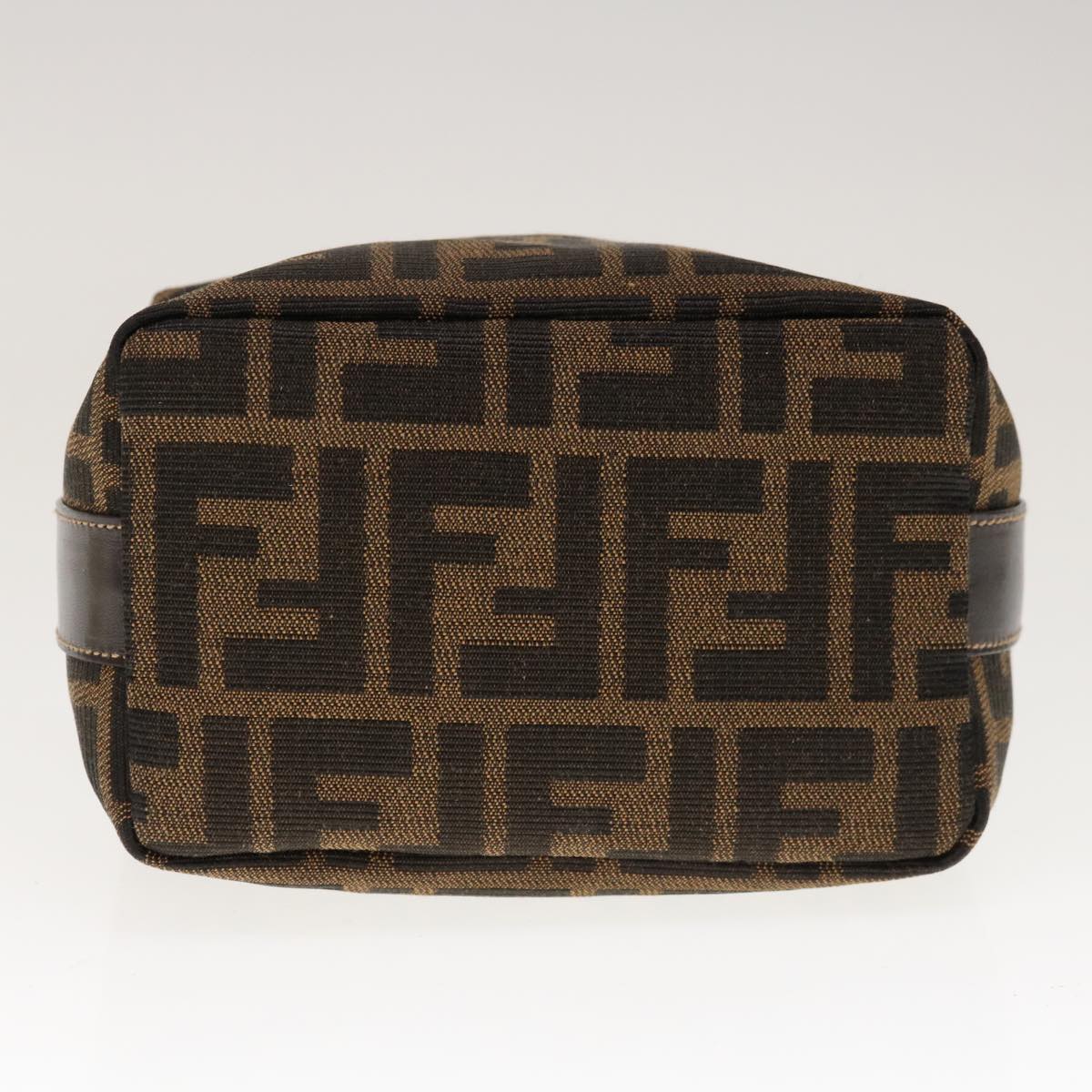 FENDI Zucca Canvas Hand Pouch Brown Black yk10361
