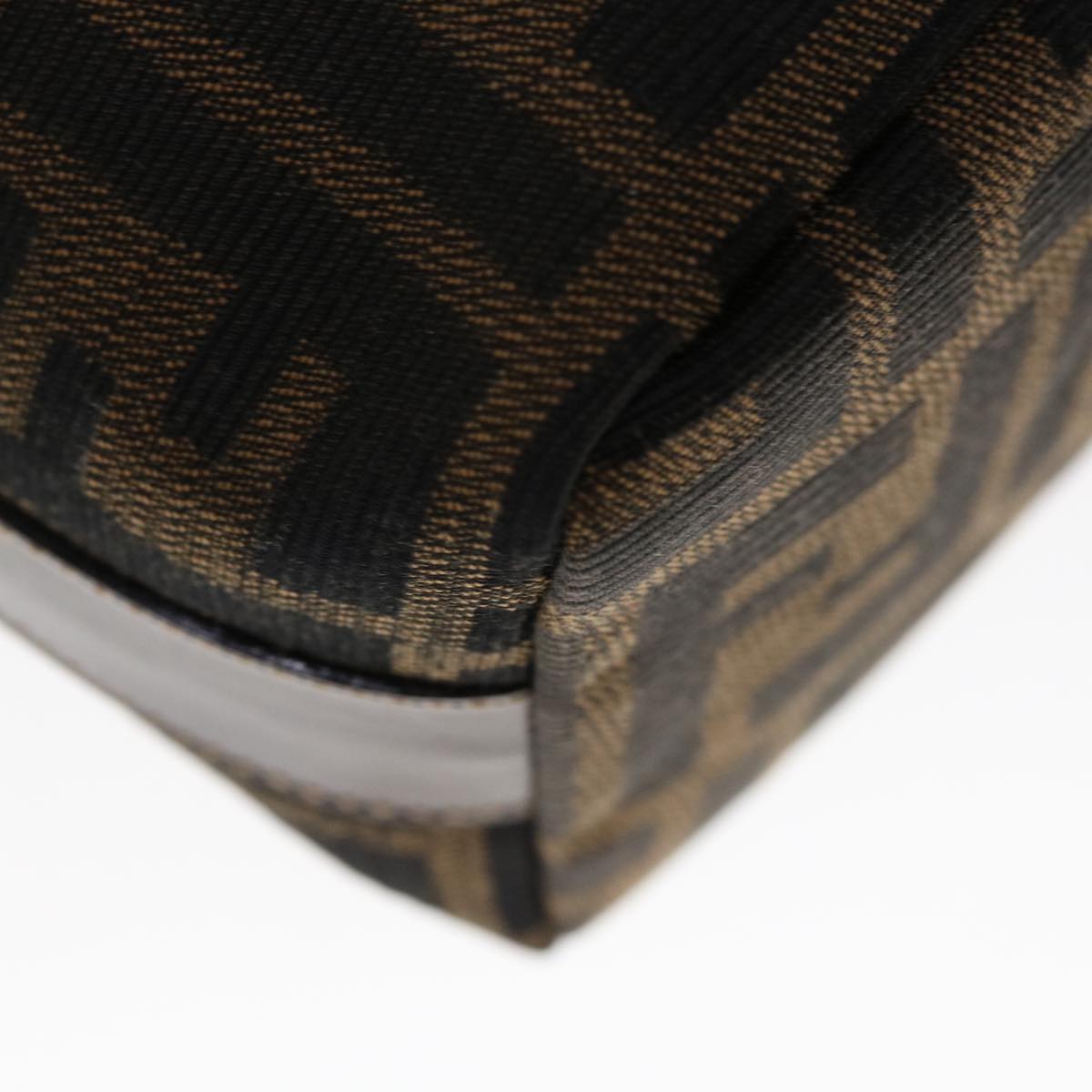 FENDI Zucca Canvas Hand Pouch Brown Black yk10361