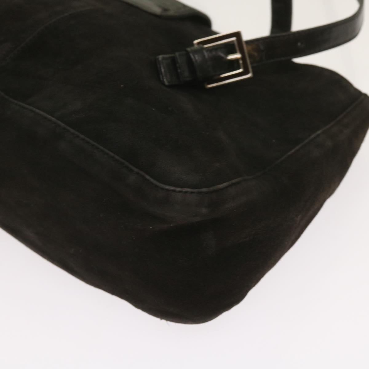 FENDI Shoulder Bag Suede Black yk10461