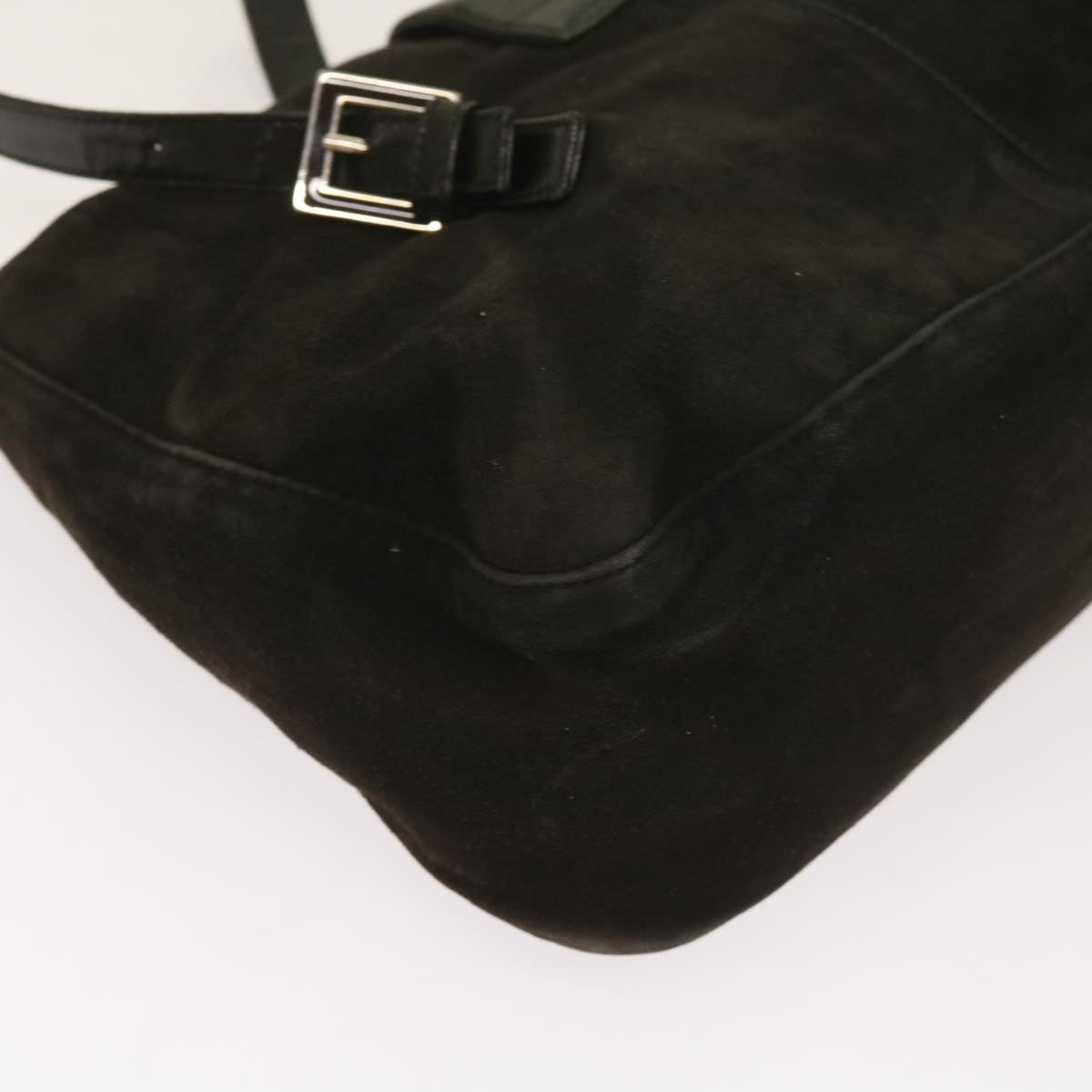 FENDI Shoulder Bag Suede Black yk10461